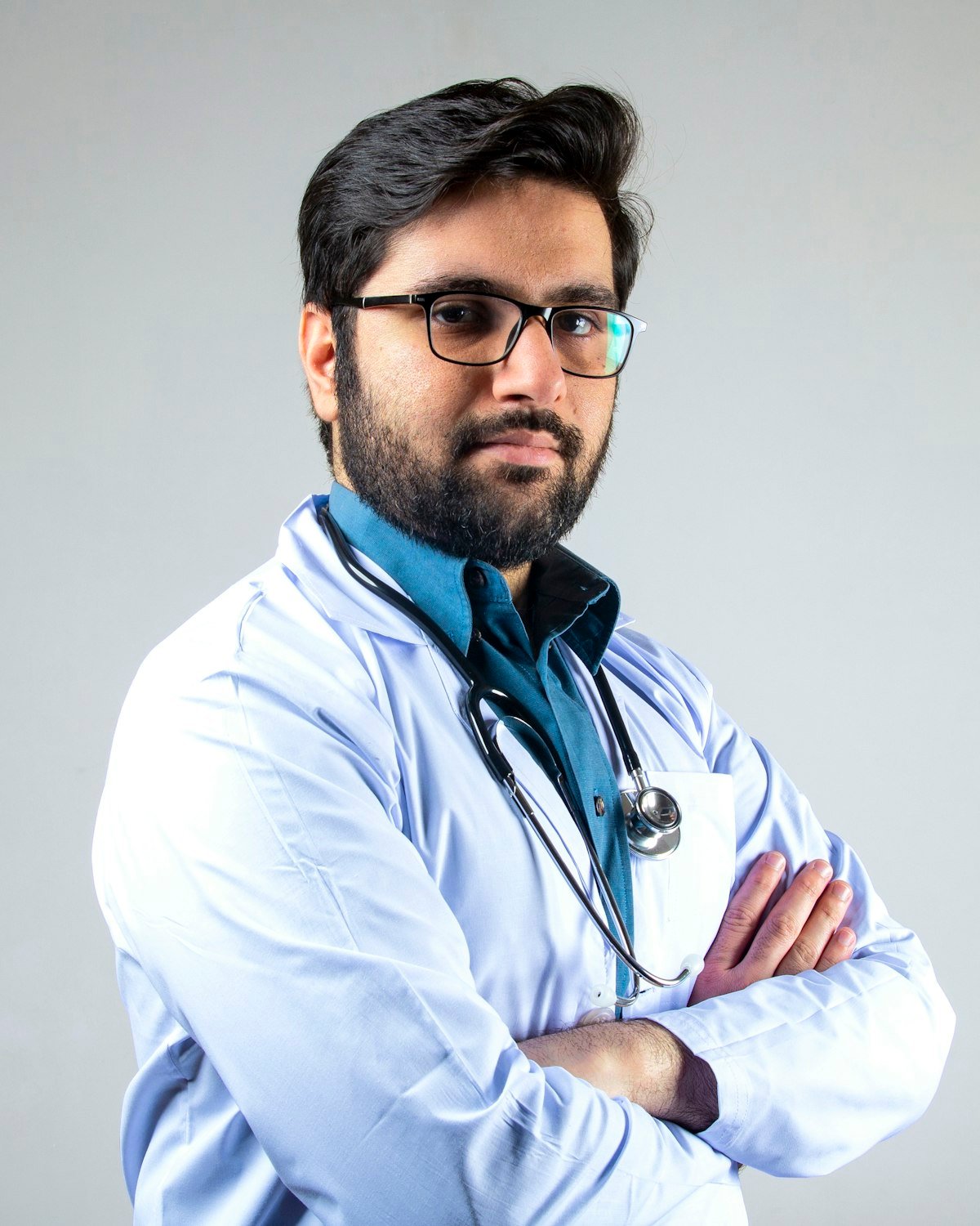 Confident Indian doctor with stethoscope